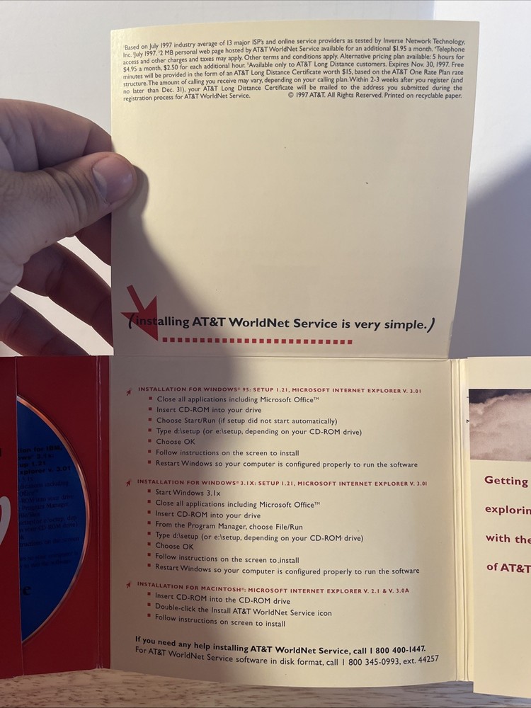 VINTAGE AT&T Worldnet Service Software CD Internet Explorer Version Mac, IBM