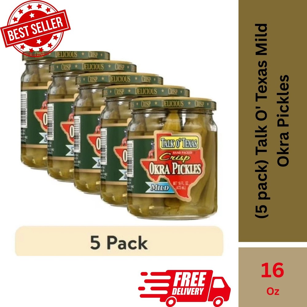 (5 pack) Mild Okra Pickles, 16 fl oz