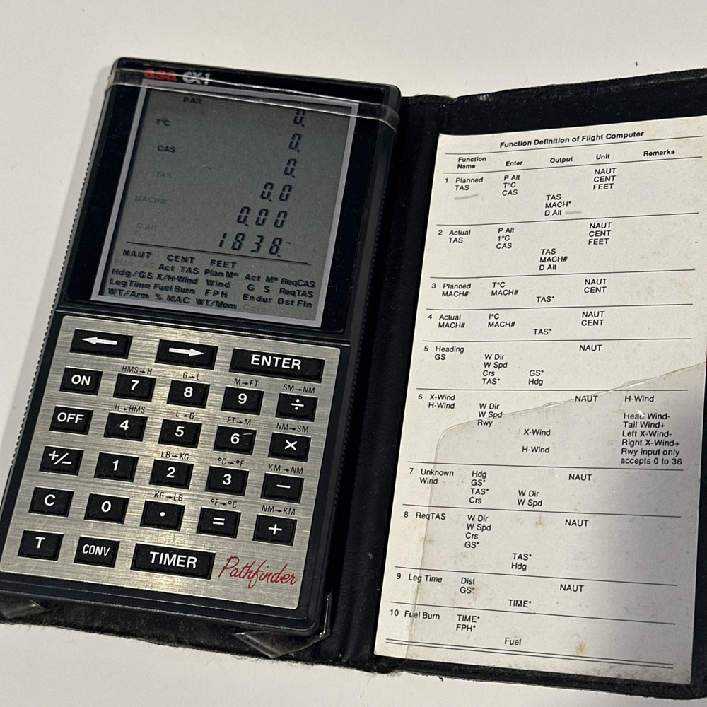 ASA CX-1 Pathfinder Electronic Flight Computer Calculator TESTED Working