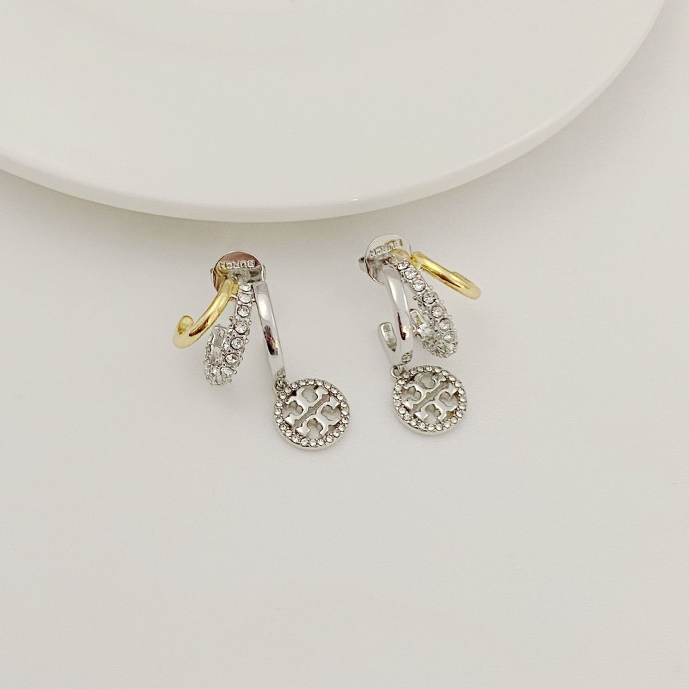 New！Tory Burch Silver Hexagonal Drop Earrings.😍🤩