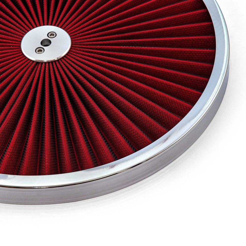 14" Extreme Style w/ Chrome Outer Ring Washable Air Cleaner Top