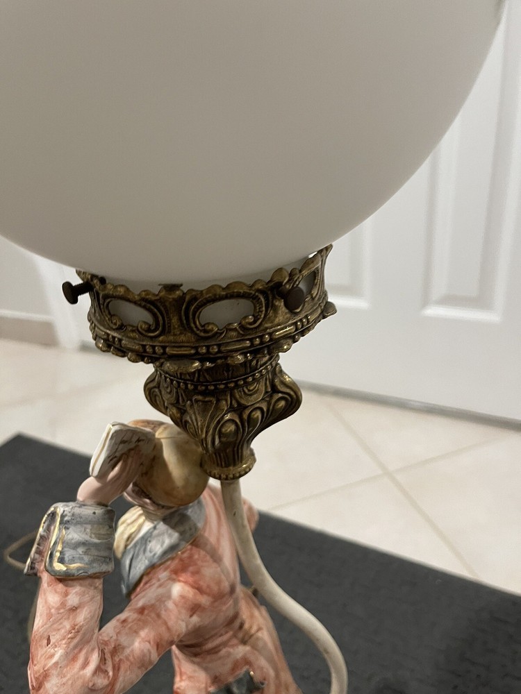 Rare Capodimonte Victorian Globe Lamp