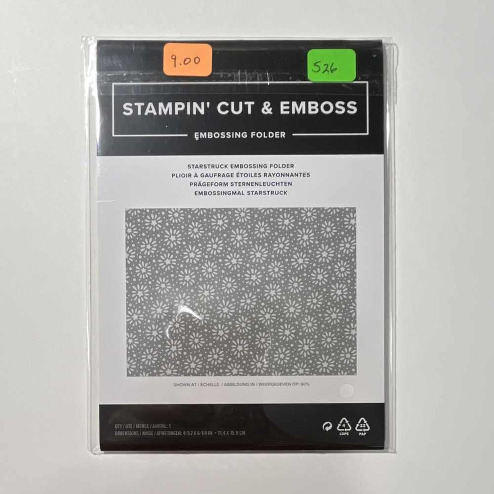 Stampin' Up! Starstruck Embossing Folder Stars Theme Plastic