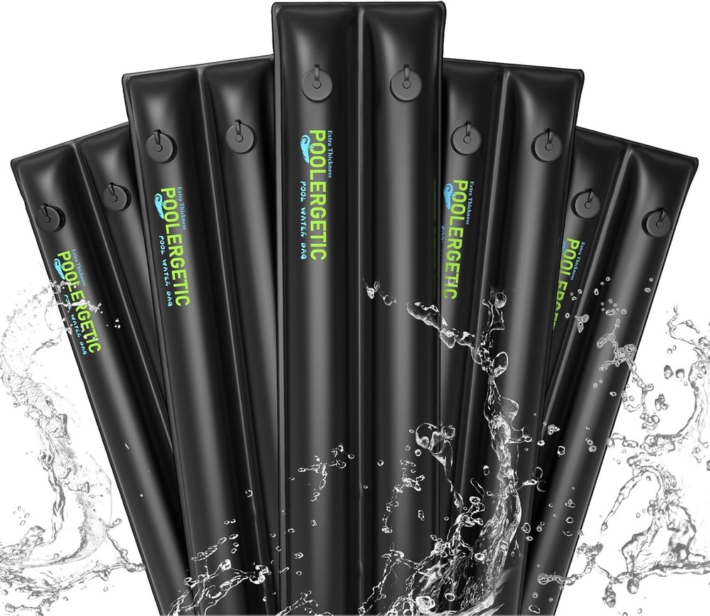 8FT Double Chamber Pool Water Bags, Heavy Duty 8 feet x Width, Black