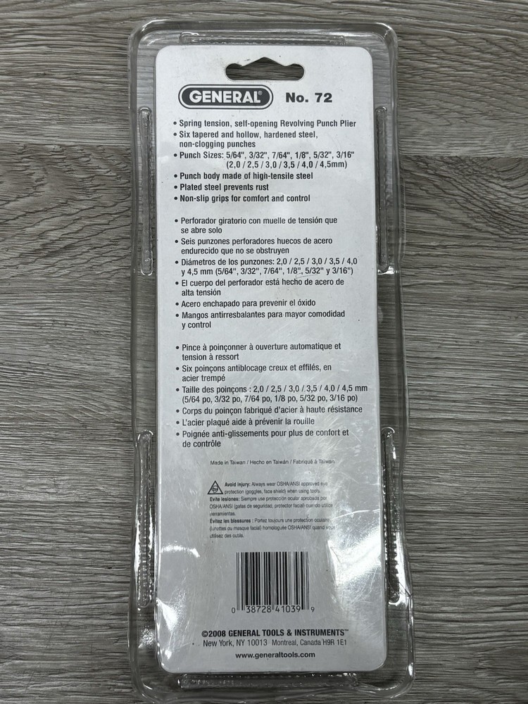 General Tools 72 Plier,Revolving Punch