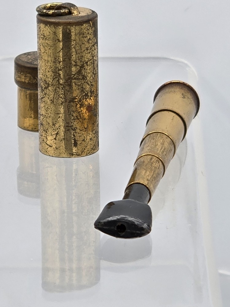 Vintage Scope Brass Telescoping Cigarette Holder With Container