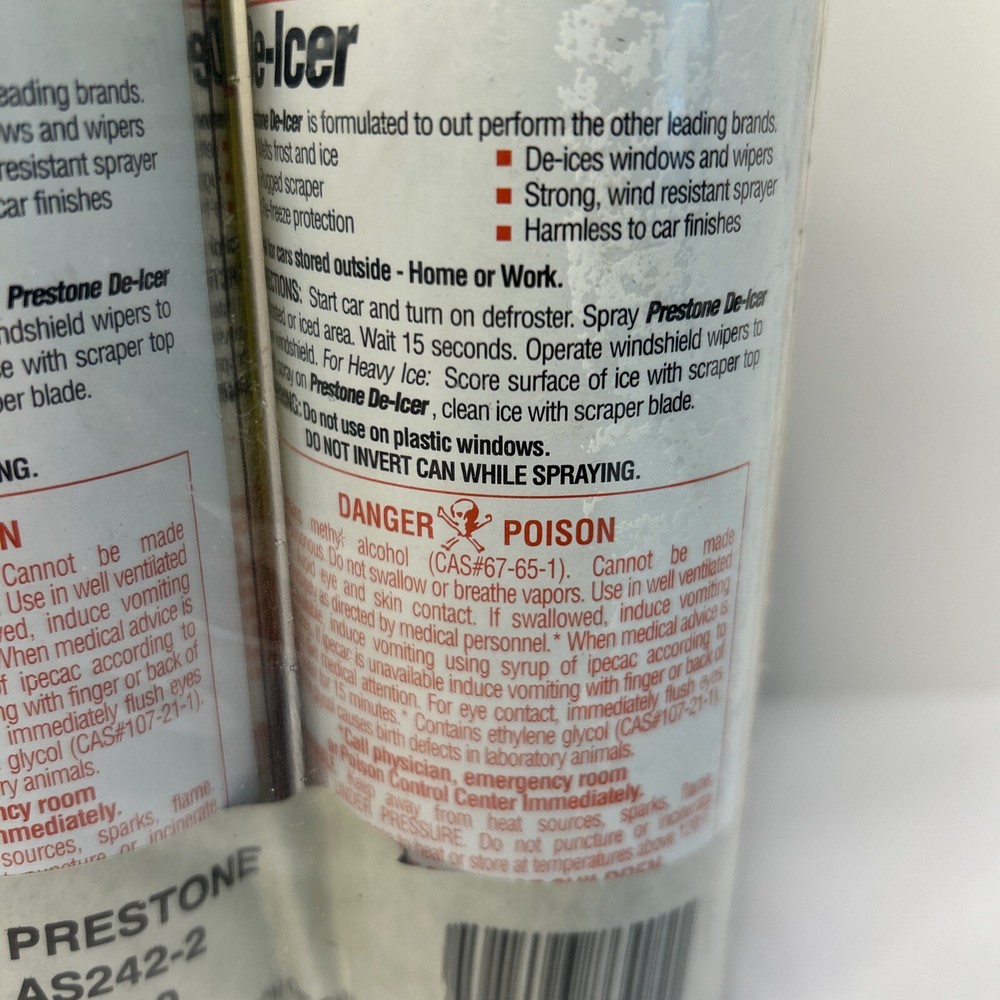 Prestone Windshield De-Icer For Wipers And Windows w/ Ice Scraper PLEASE READ