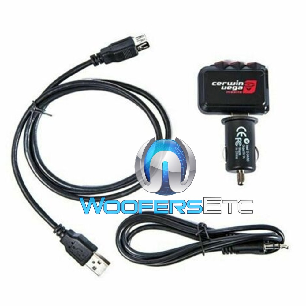 CERWIN VEGA CVBTR6 BLUETOOTH RECEIVER & ADAPTER CIGARETTE LIGHTER USB NEW