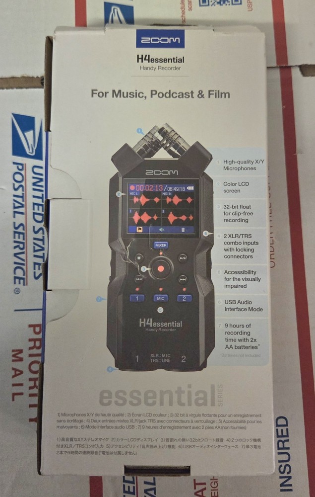 Zoom H4essential Handy Recorder 32-Bit Float 4-Track Handheld Digital Bundle
