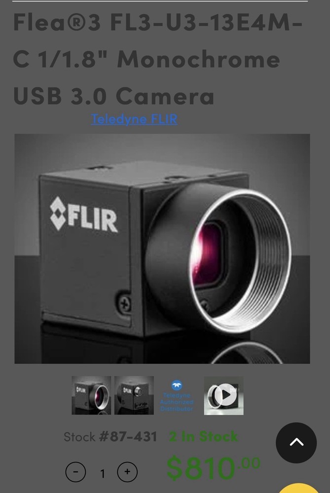 FLIR Camera 1.3MP B&W Flea3 USB 3.0