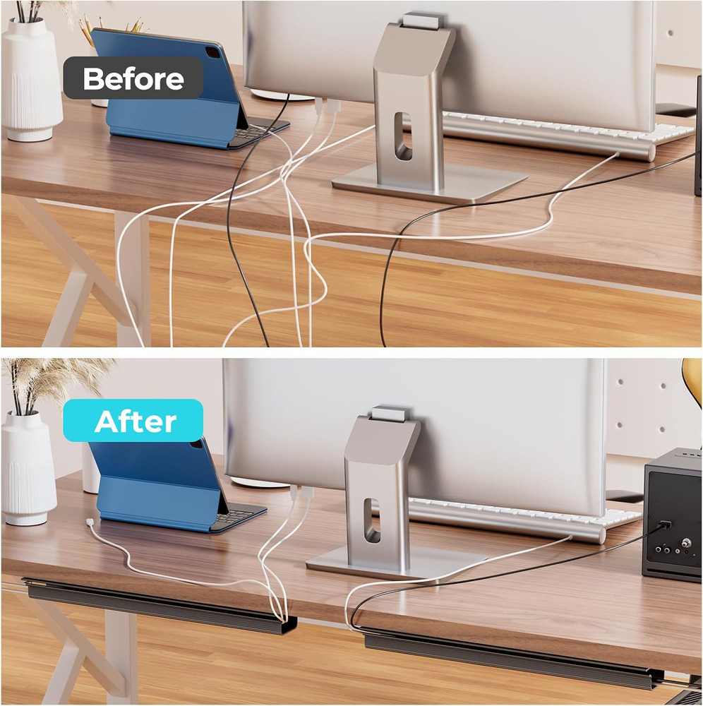 2 Pack Cable Management Solution Under Desk Cord Organizer Home Office