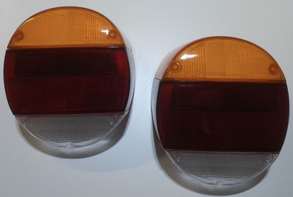 TAIL LIGHT LENS SET LEFT & RIGHT PAIR VOLKSWAGEN T1 BUG & SUPER BEETLE 1973-1979