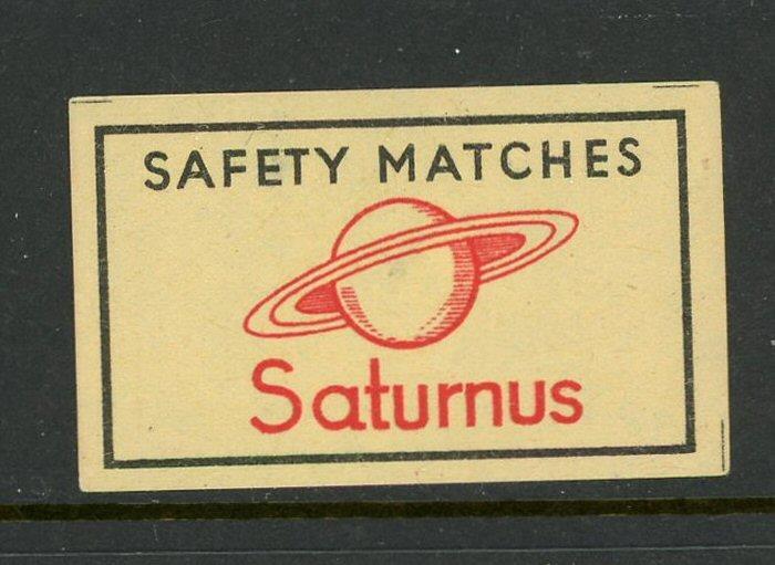 Saturnis Safety Matches Match Box Label