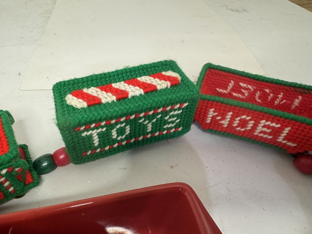 Christmas decor lot train Nantucket sled