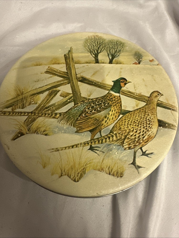 Vintage Pheasants Tin Container Mixed Nuts Henco Inc. SH6