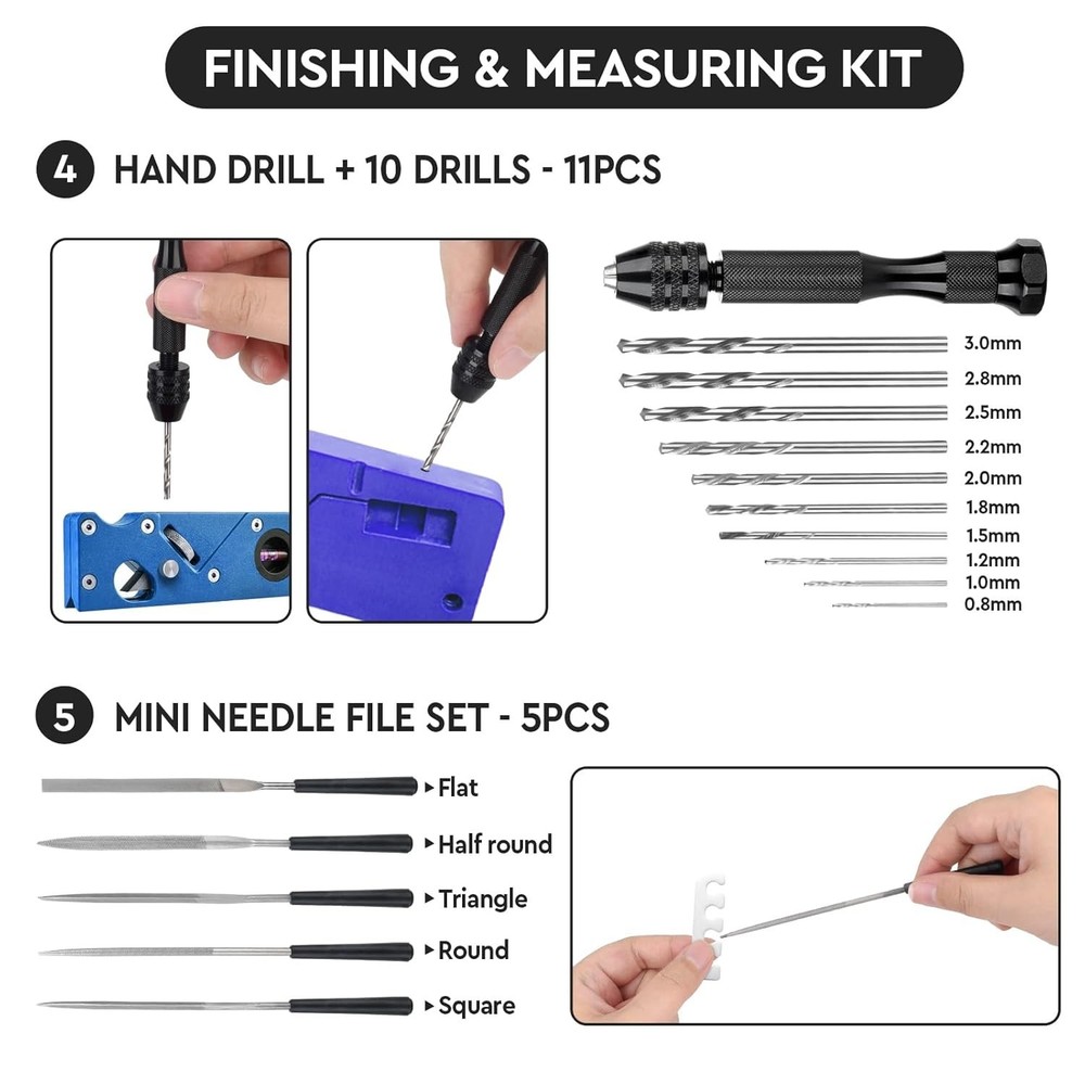 50-Piece 3D Printer Tools Kit - Deburring & Finishing Essentials for Precision