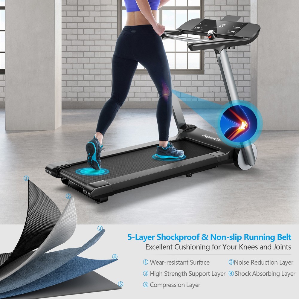 Superfit Electric Folding Treadmill Jogging MachineBluetooth10 Preset Programs