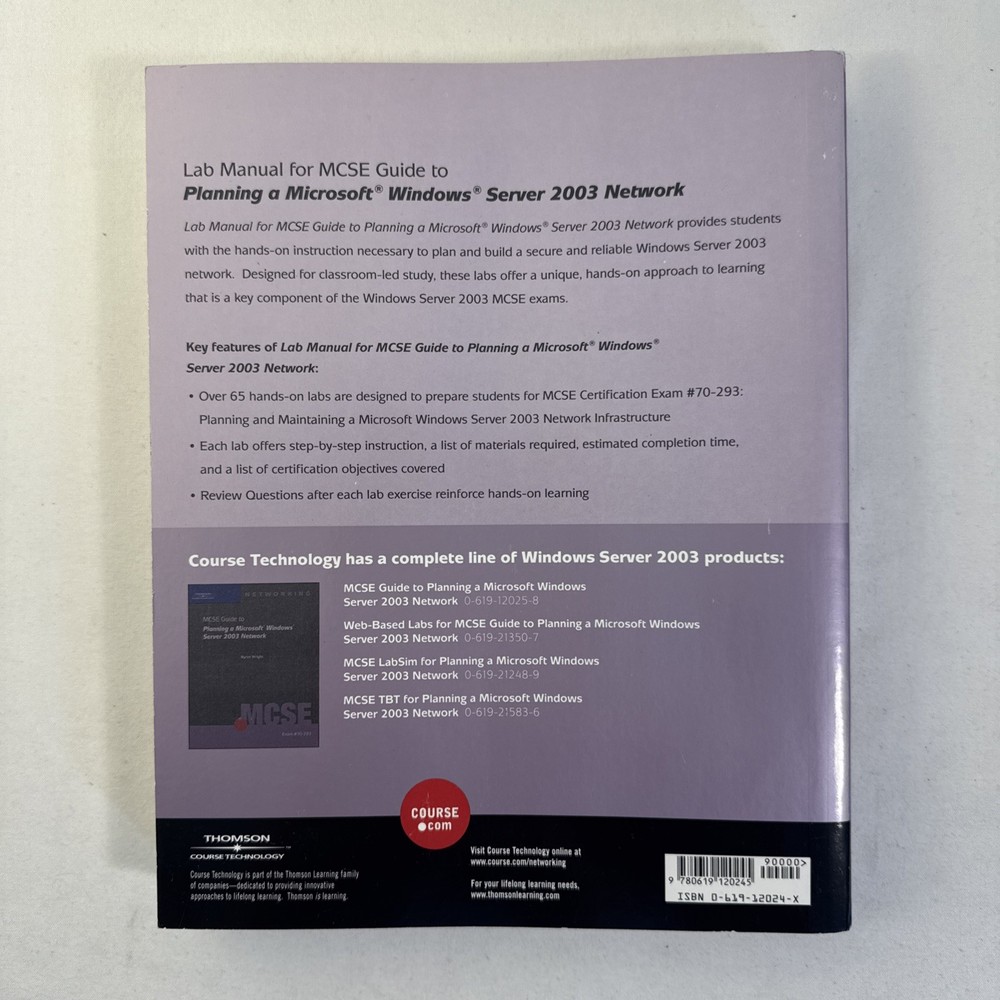 McSe Lab Manual Exam #70-293 Planning A Microsoft Windows Server 2003 Network