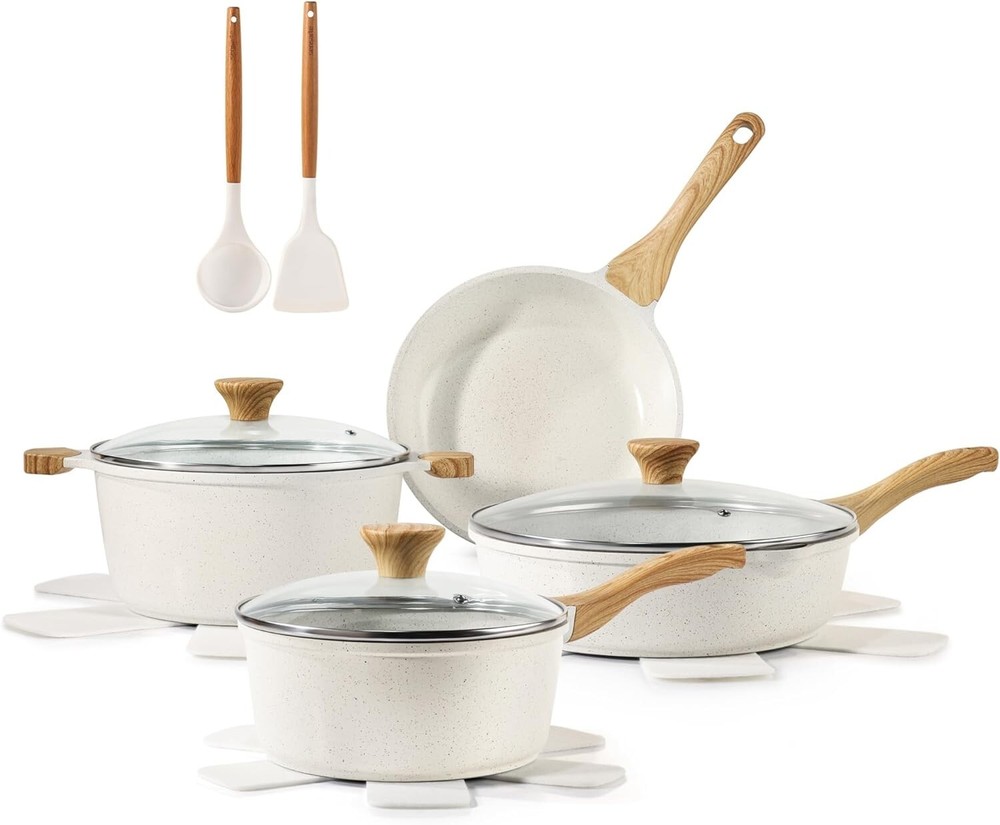Durable Induction-Compatible Nonstick 13-Piece Cookware Set with Utensils