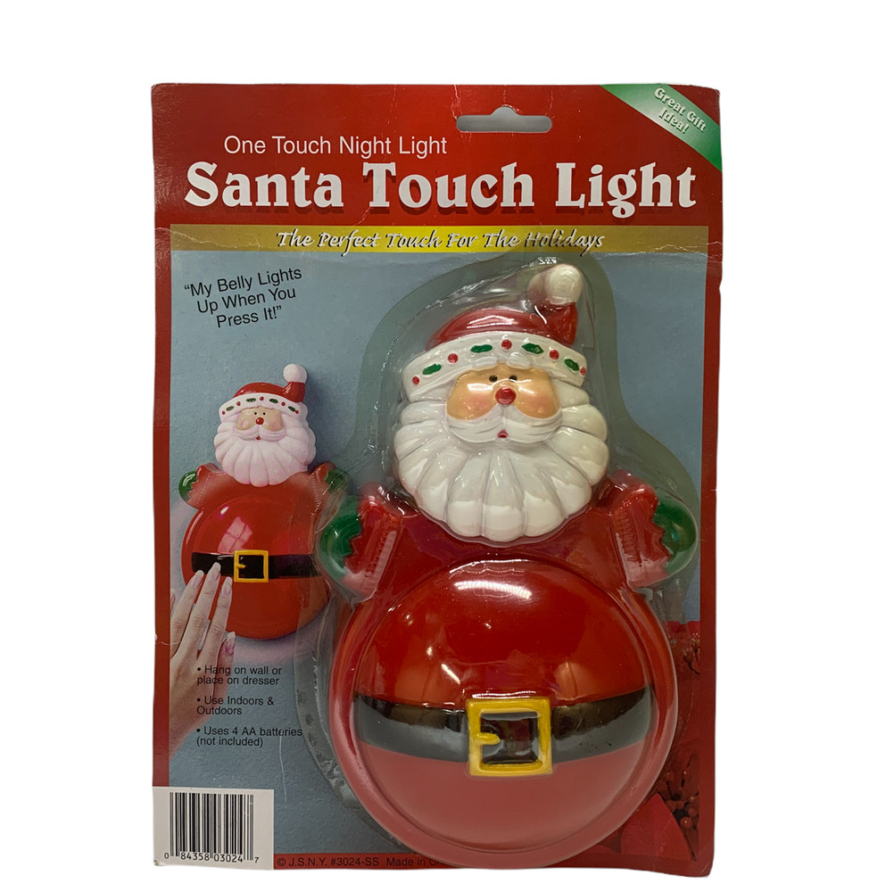 Santa Touch Light One Touch Night Light With Light Up Belly Christmas Light NEW