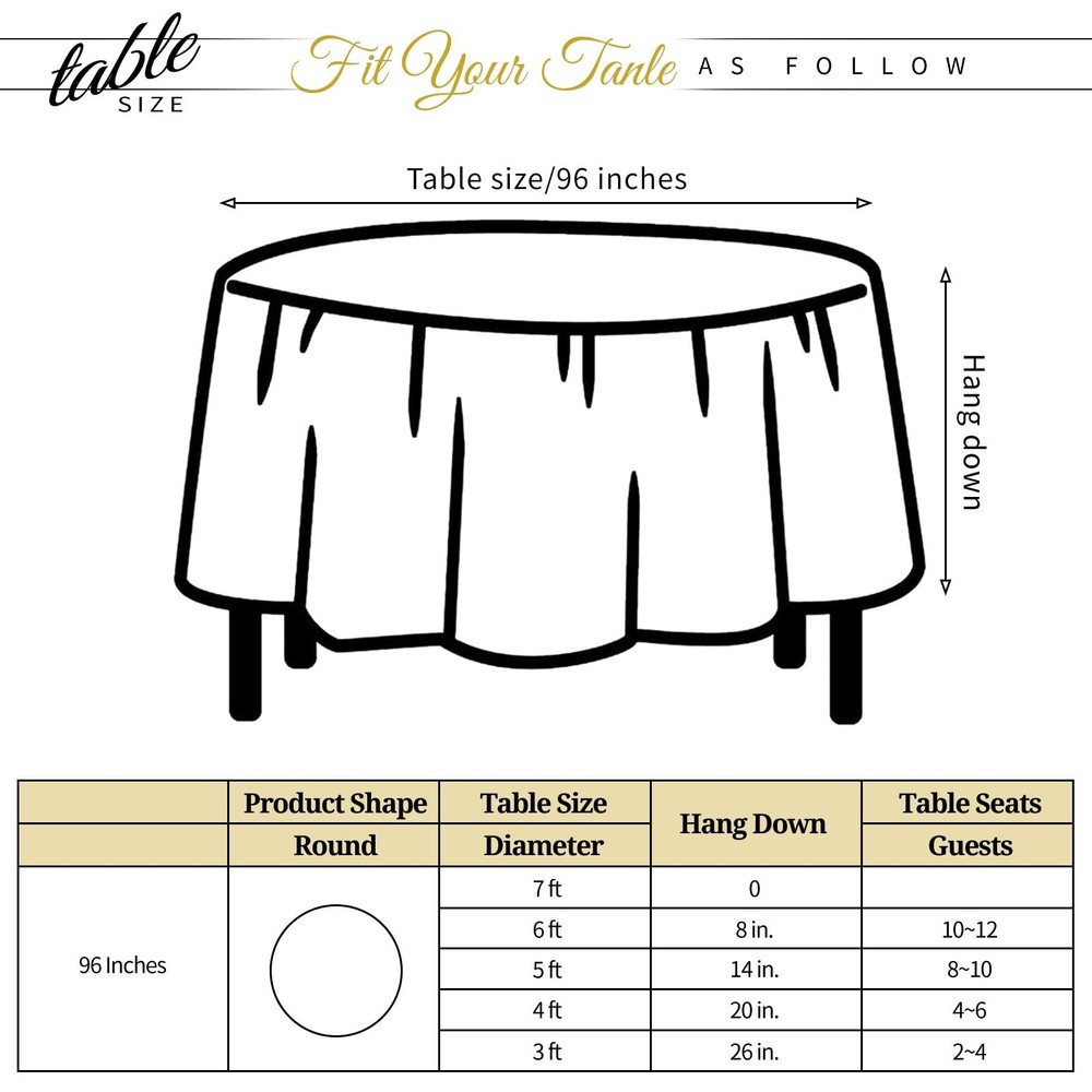 YMHPRIDE 24 Pack Plastic Table Cloth Disposable, 96 Inch Ivory Disposable Tab...