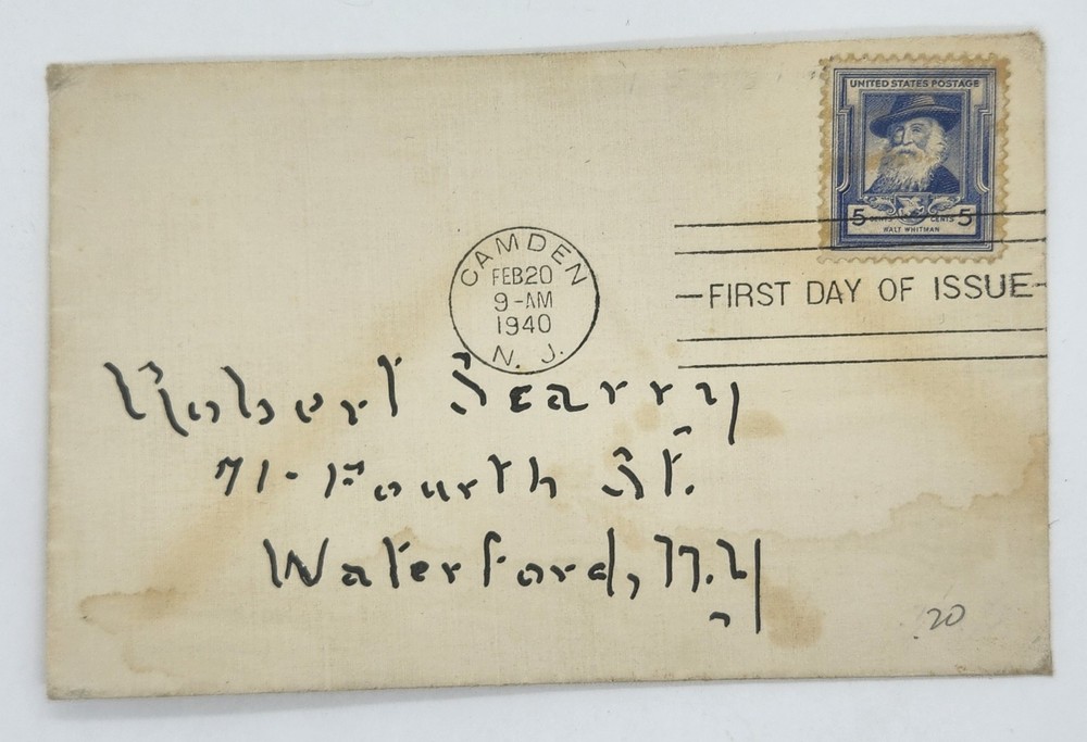 SCOTT # 867 WALT WHITMAN FAMOUS AMERICAN 5 CENT STAMP First Issue