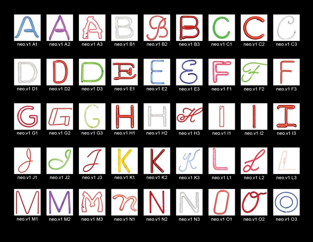 The Architectural, Neon, and Psycho Alphabets