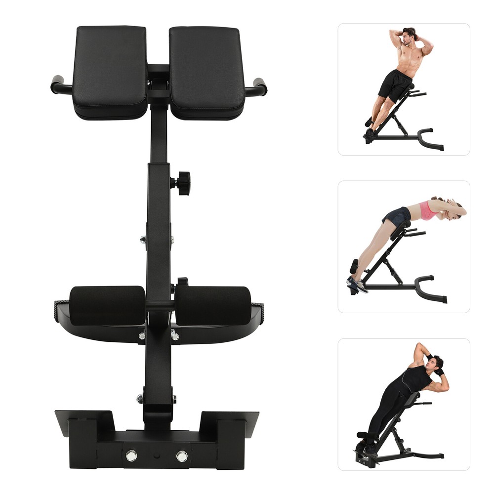 Roman Chair Back Extension Machine Lower Back Hyperextension Bench Adjustable
