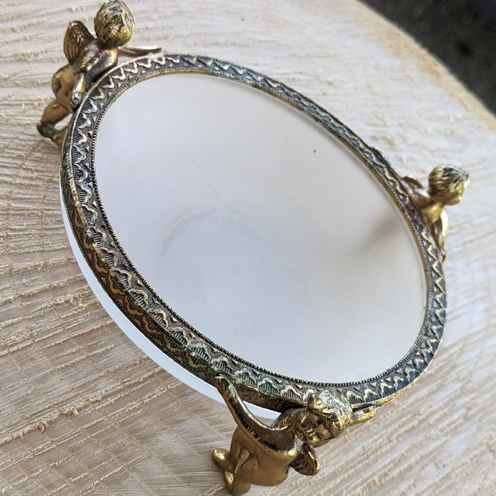Antique Cherub Trinket Vanity Bowl