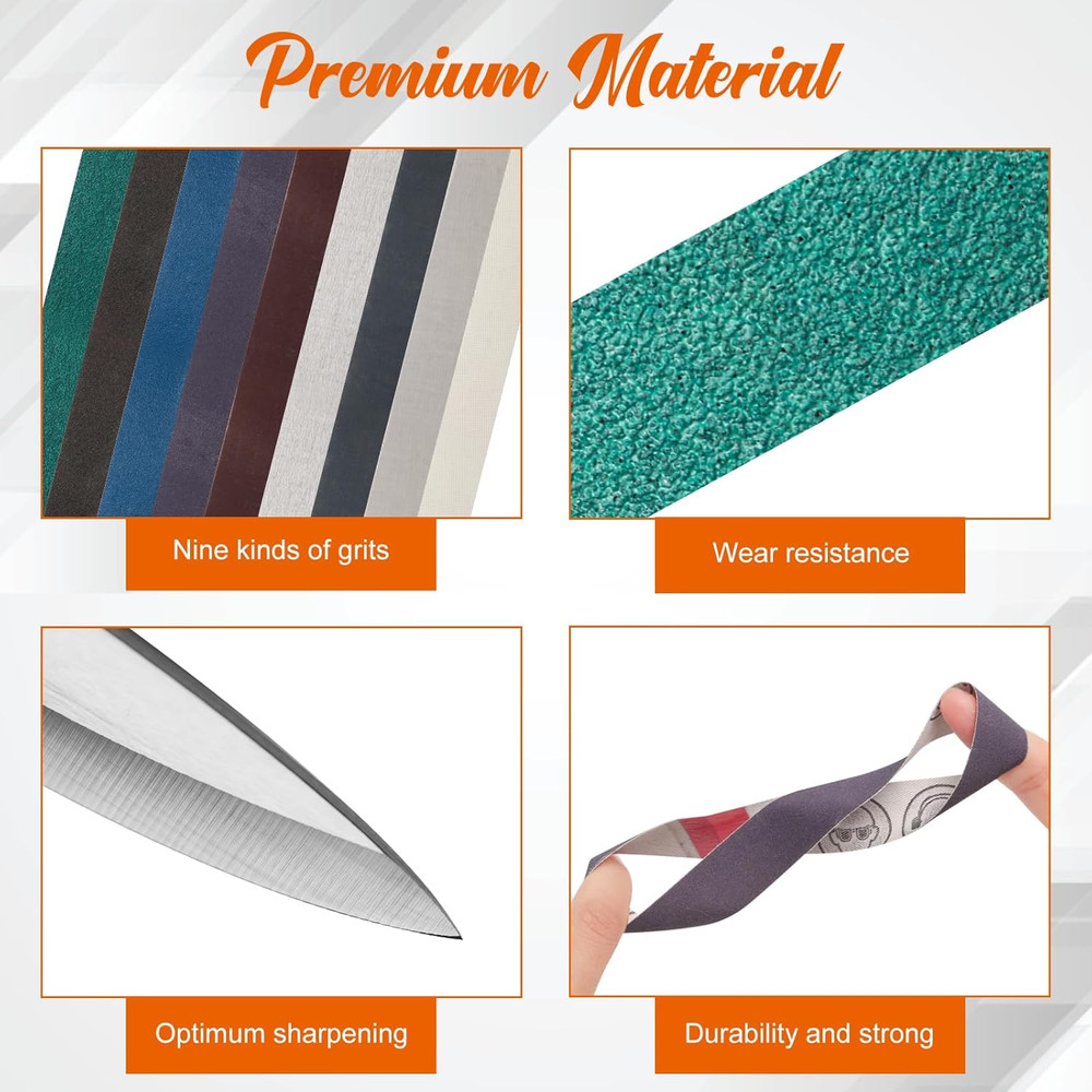 27Pcs 3/4" X 12" Replacement Knife Sharpener Sanding Belt Kit for Work Sharp ...