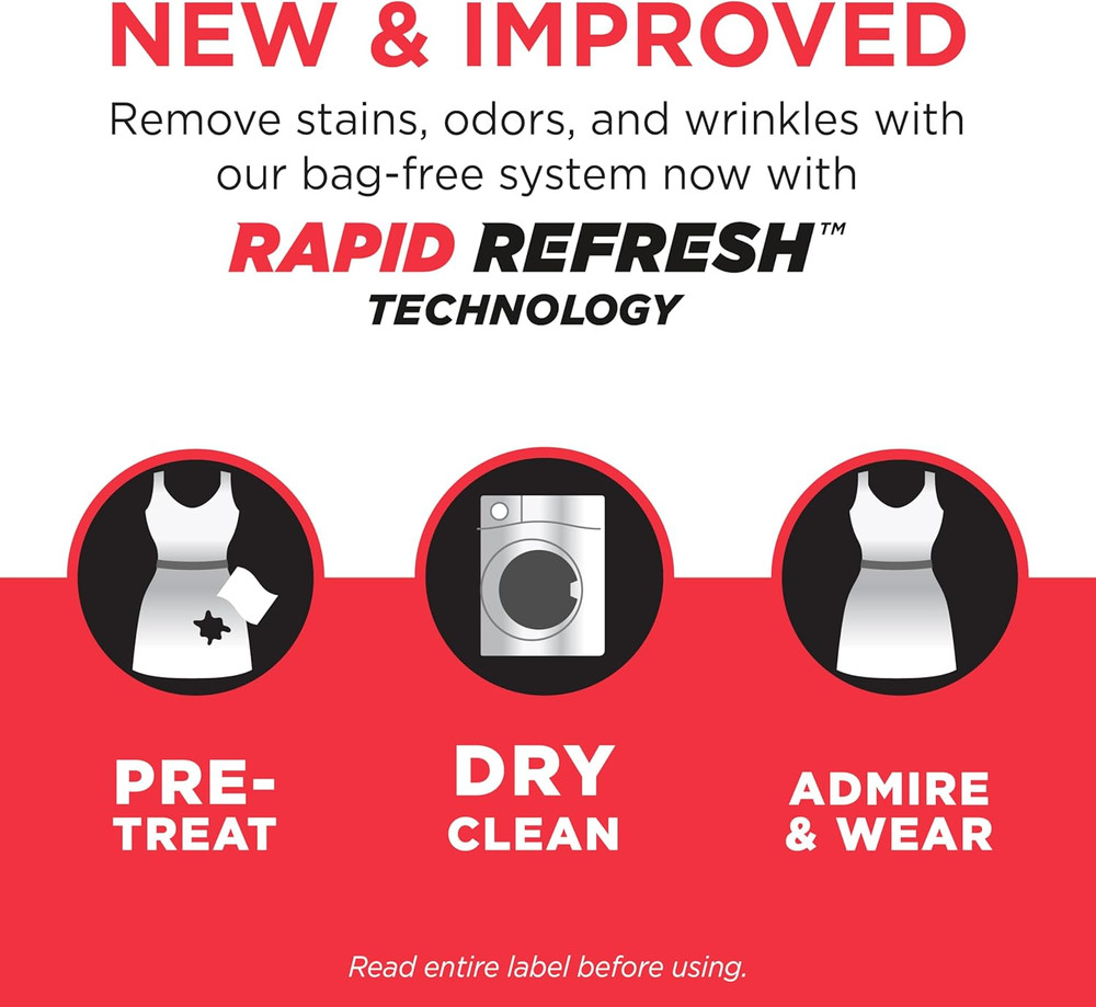 At-Home Dry Cleaner Kit, New and Improved Formula with Rapid Refresh Technology,