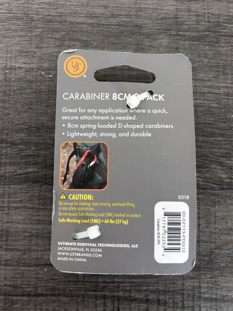 UST Carabiner 8CM 2-Pack New