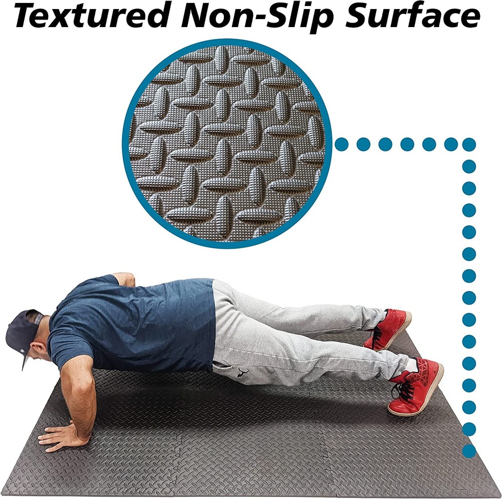 120 Square Feet / 30 Interlocking Foam Tiles ½-inch Thick Exercise Mat - Soft...