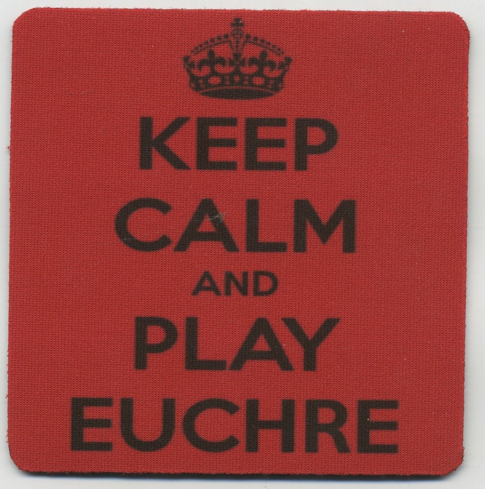 Euchre Card Game Beverage COASTER  - Keep Calm and Play Eucher
