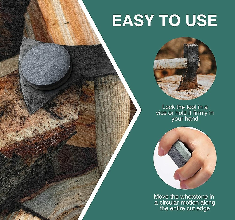 SATC Multipurpose Dual Grit Sharpening Stone Tool Puch Whestone with Bamboo Box