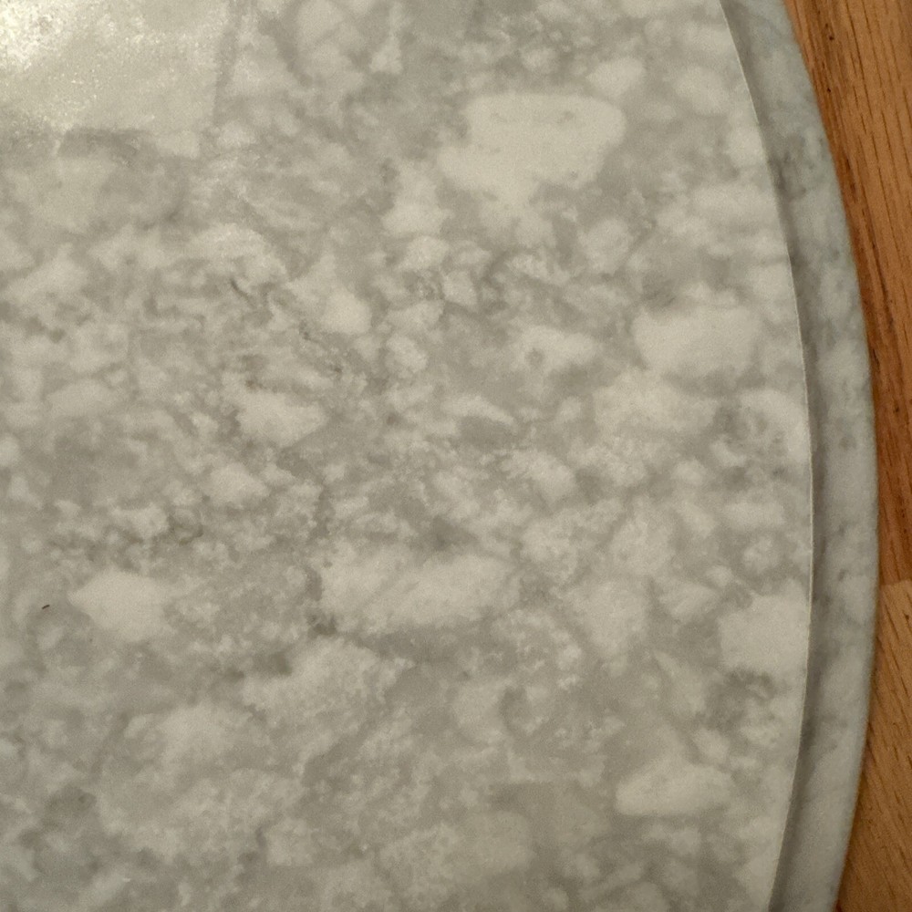 Vintage Solid Replacement 24” Marble Table Top (Italy) White & Gray Veining