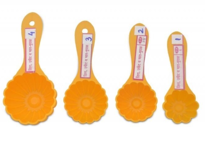 Plastic Modak Prasad Scoop, Dome Flower Shape Mould with handle - 4 sizes