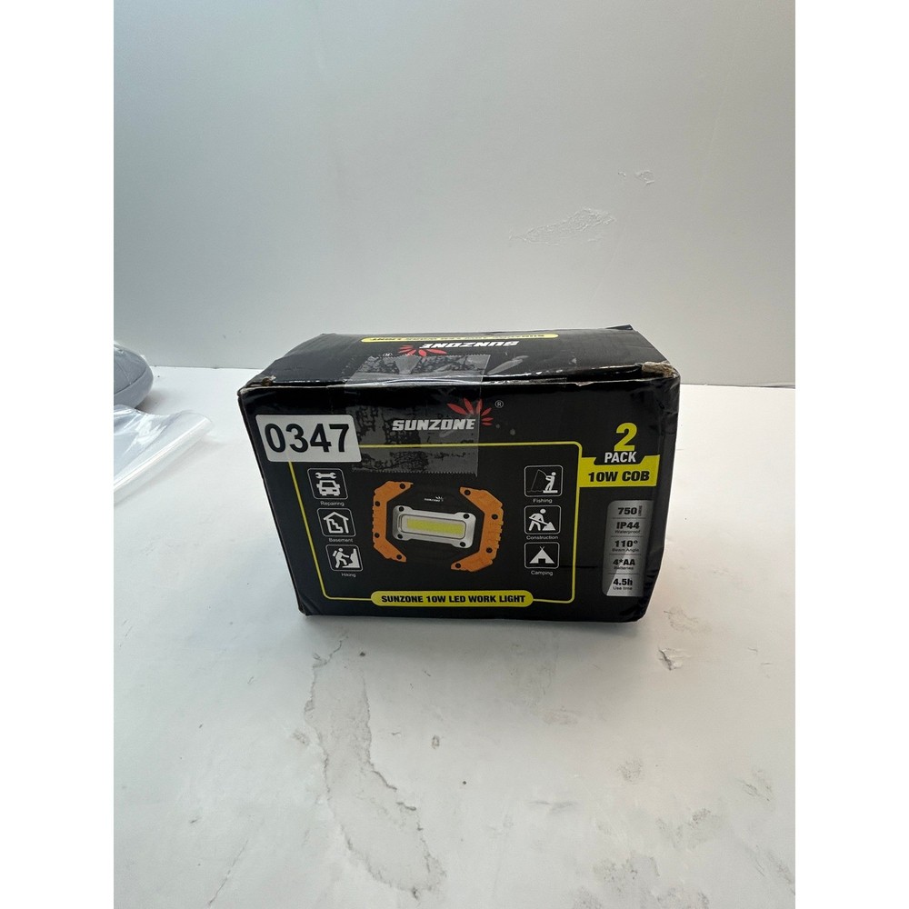 Sunzone 10W COB LED Work Light 2 Pack Unisex OS Orange New