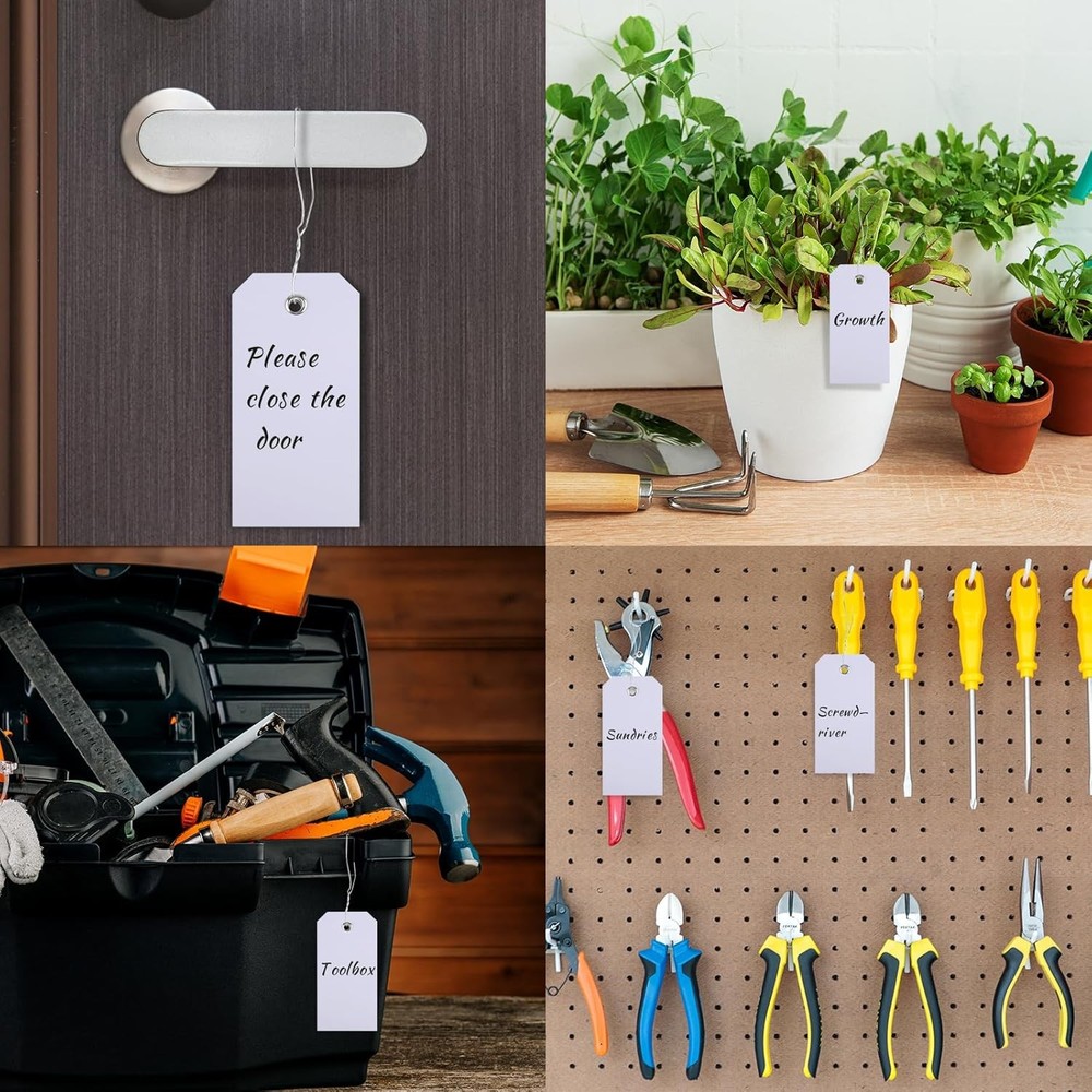 Tags with String Waterproof Hang Tag Shipping Labels Waterproof White