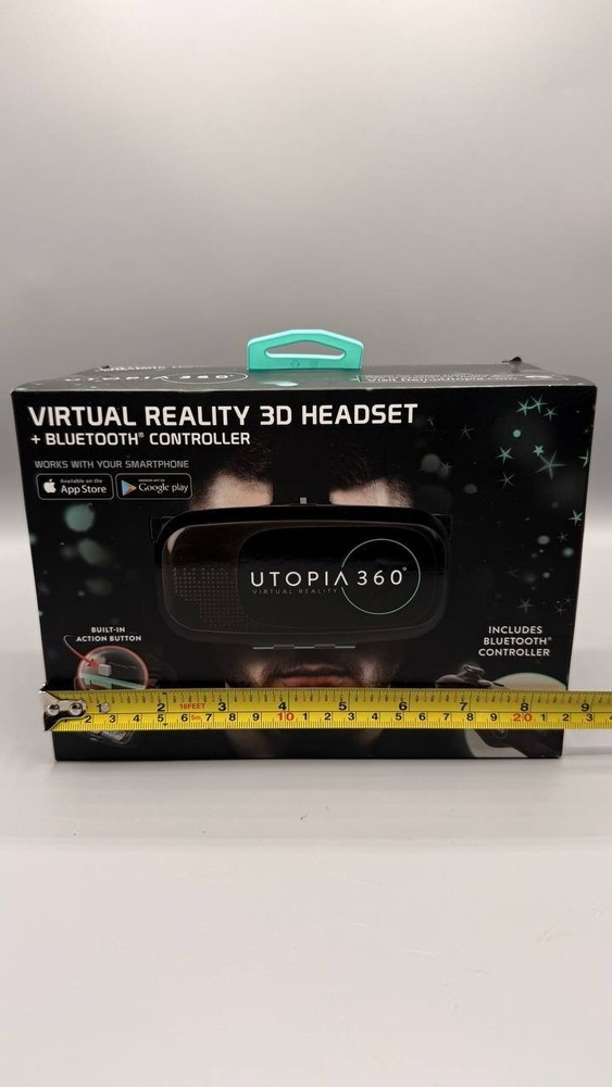Utopia 360 Virtual Reality 3D Headset with Bluetooth Controller – New