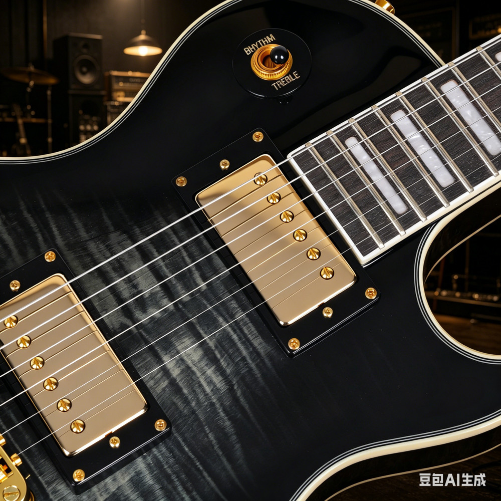 Grote Solid Gloss Black Finish Electric Guitar GTLP-LM1