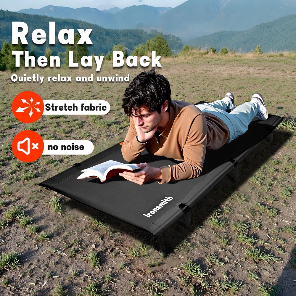 Camping Cot, Portable Camping Bed for Adults, Foldable Sleeping Cots for Hiki...