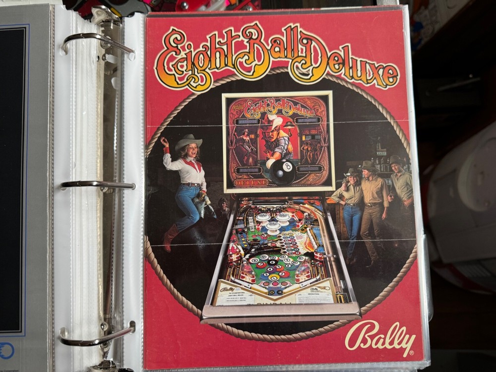 Bally Pinball Machine EIGHT BALL DELUXE Flyer Ad Promo Insert Poster EM