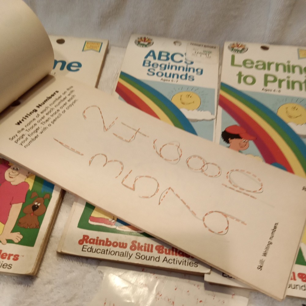 4 Vintage Rainbow Skill Builders Learning activity books Education 4-7 diff pre