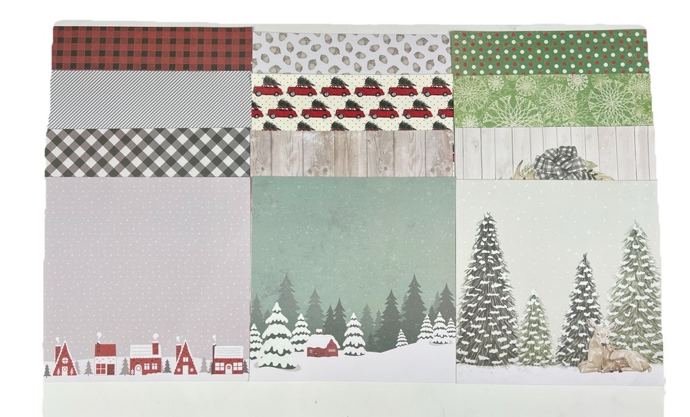 12 Sheets Christmas Patterned Scrapbook Paper 12'' × 12'' Premium Brands