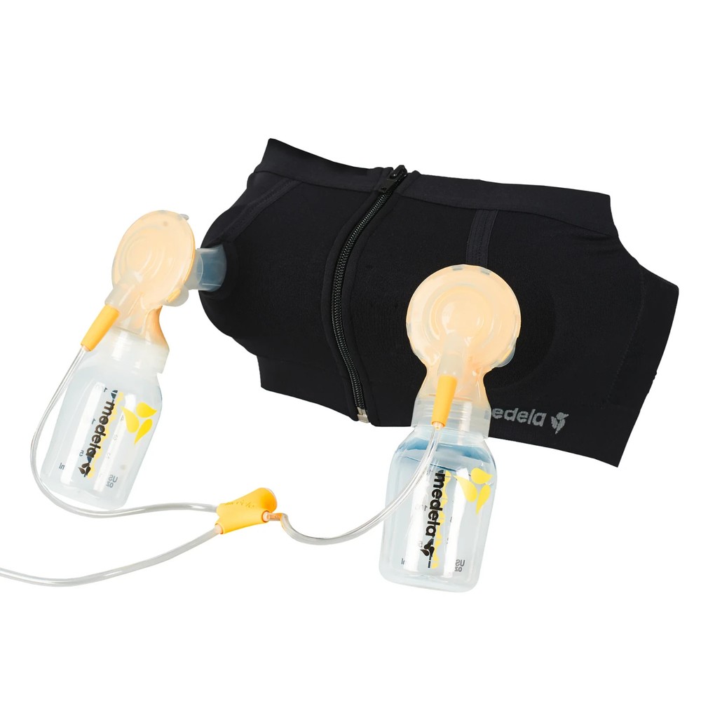Medela Easy Expression Bustier Hand Free Pumping Top Black Size Medium