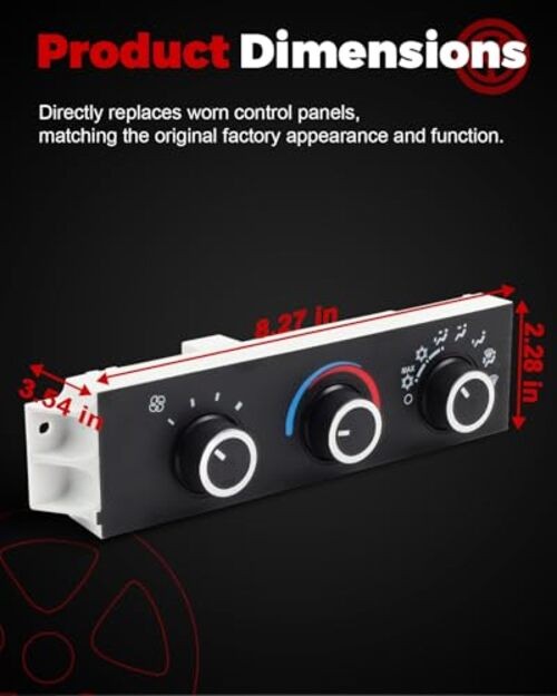 Front A/C Heater Climate Control Module Panel Compatible with 1996-2014 599-217
