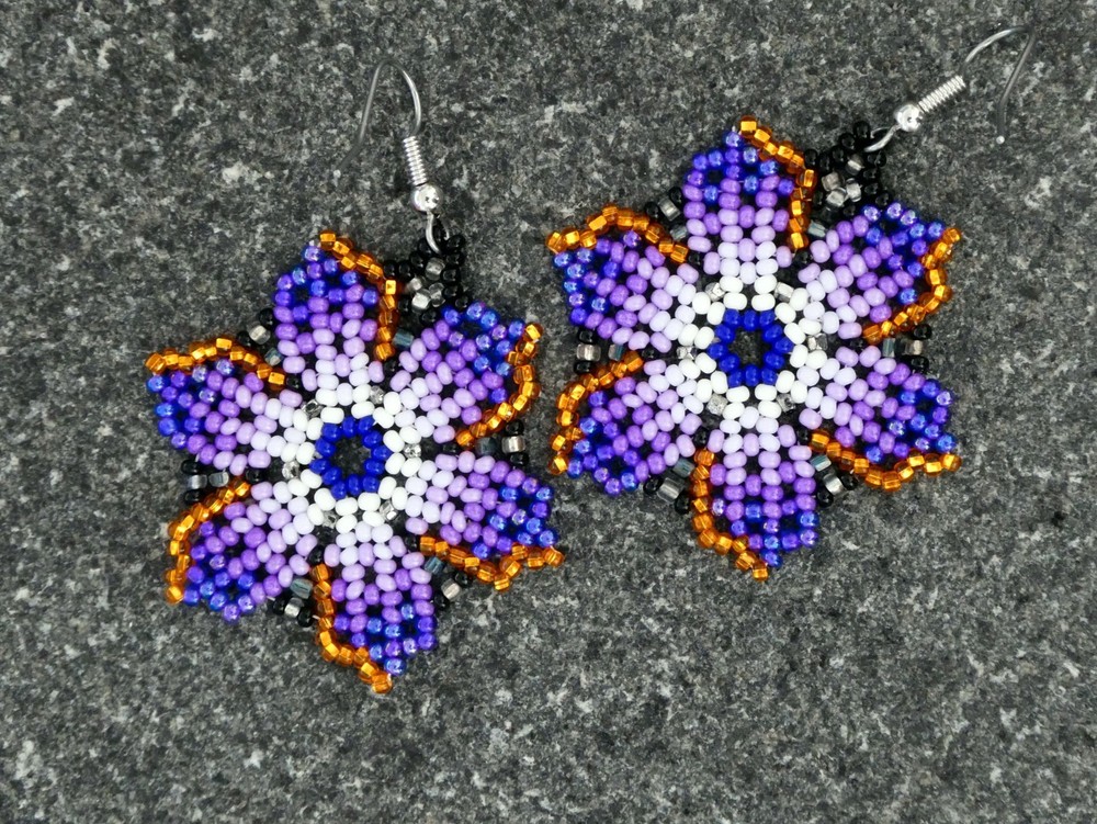 Huichol Beaded Earrings Native American Earrings V28