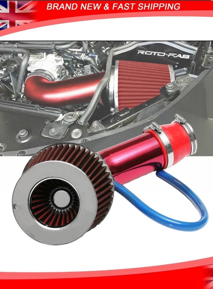 3'' Car Cold Air Intake Filter Induction Pipe Power High Flow Hose System Kit UK