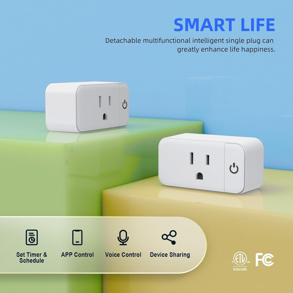 Approved Mini Smart Plugs - Voice-Controlled & Group Sharing Enabled, 2 Pack